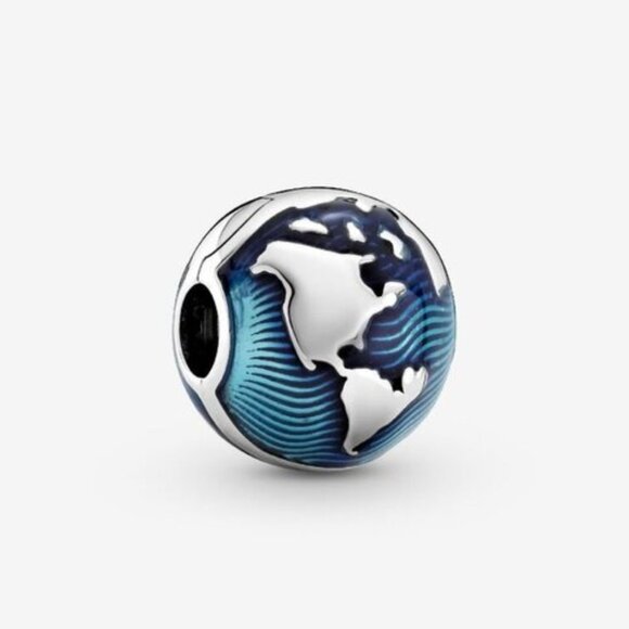 Pandora Blue Globe Clip Charm|Pendant - Picture 1 of 1